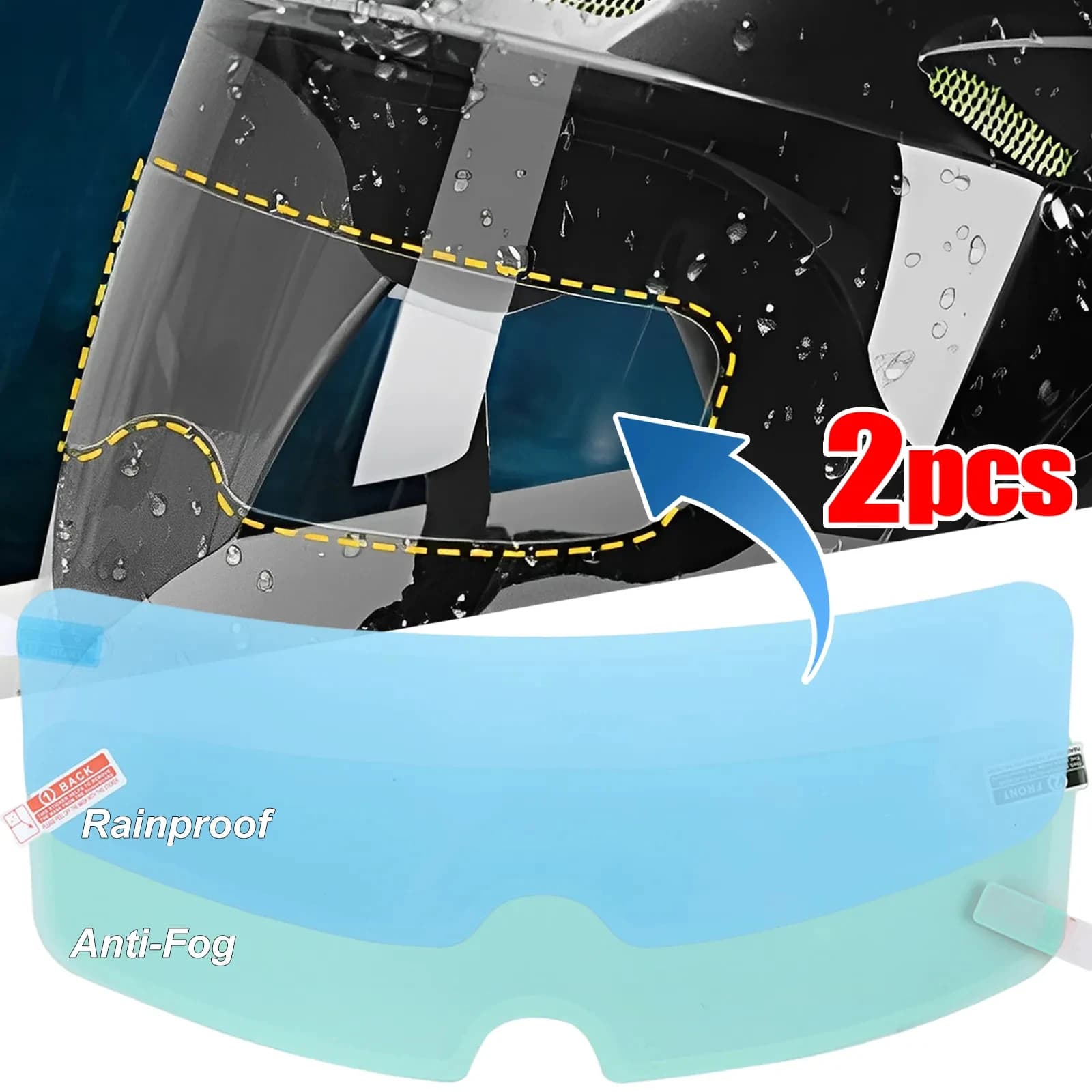 Pellicola antiappannamento per casco da moto e pellicola antipioggia adesivo per rivestimento Nano pellicola impermeabile sicurezza guida accessori per moto