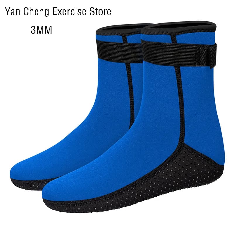 Nuovi calzini da sub da surf antiscivolo da 3 mm addensare stivali da snorkeling da spiaggia nuoto in neoprene immersioni subacquee calzini neri blu per uomo