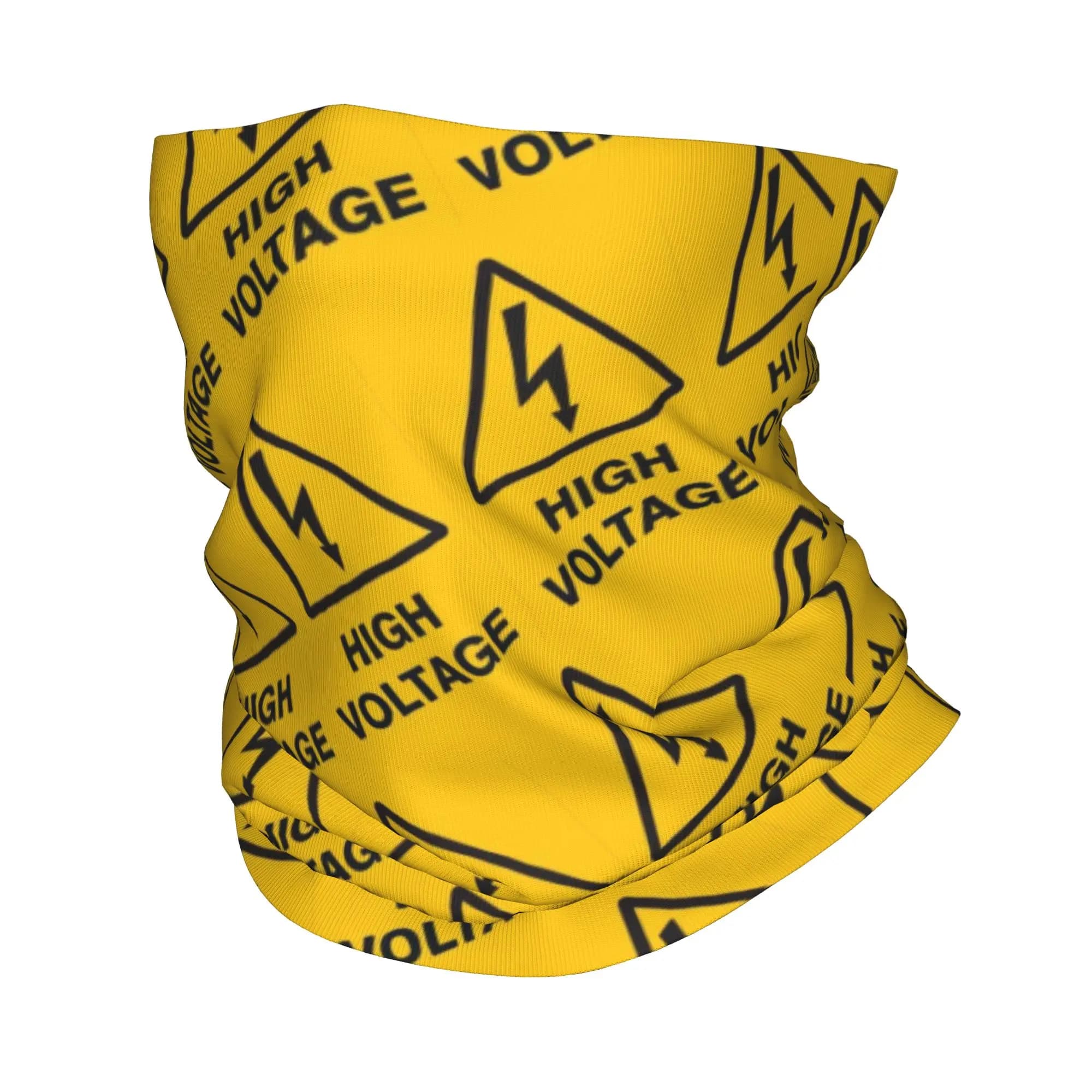 Custom Funny Caution Warning Bandana Neck Warmer Women Men Winter Ski Hiking Scarf Gaiter Face Cover