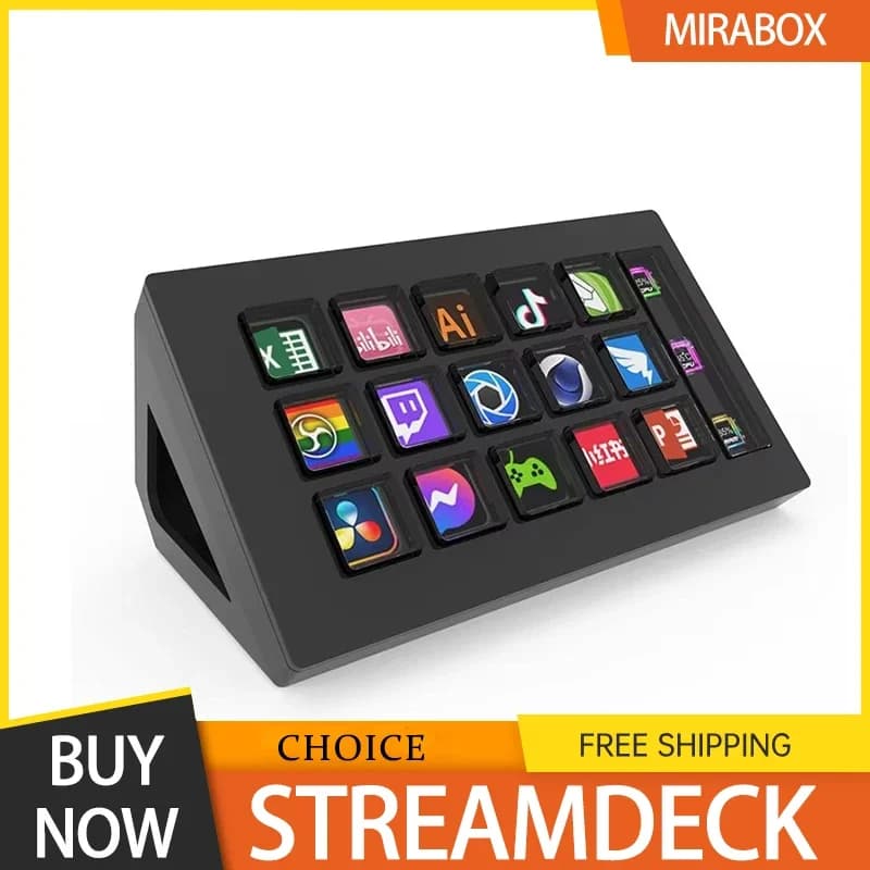 Stream Deck Mini tastiera visiva 15 tasti Pulsante LCD Streamdeck Controller per la creazione di contenuti dal vivo Pulsante personalizzato per regali Win/Macos