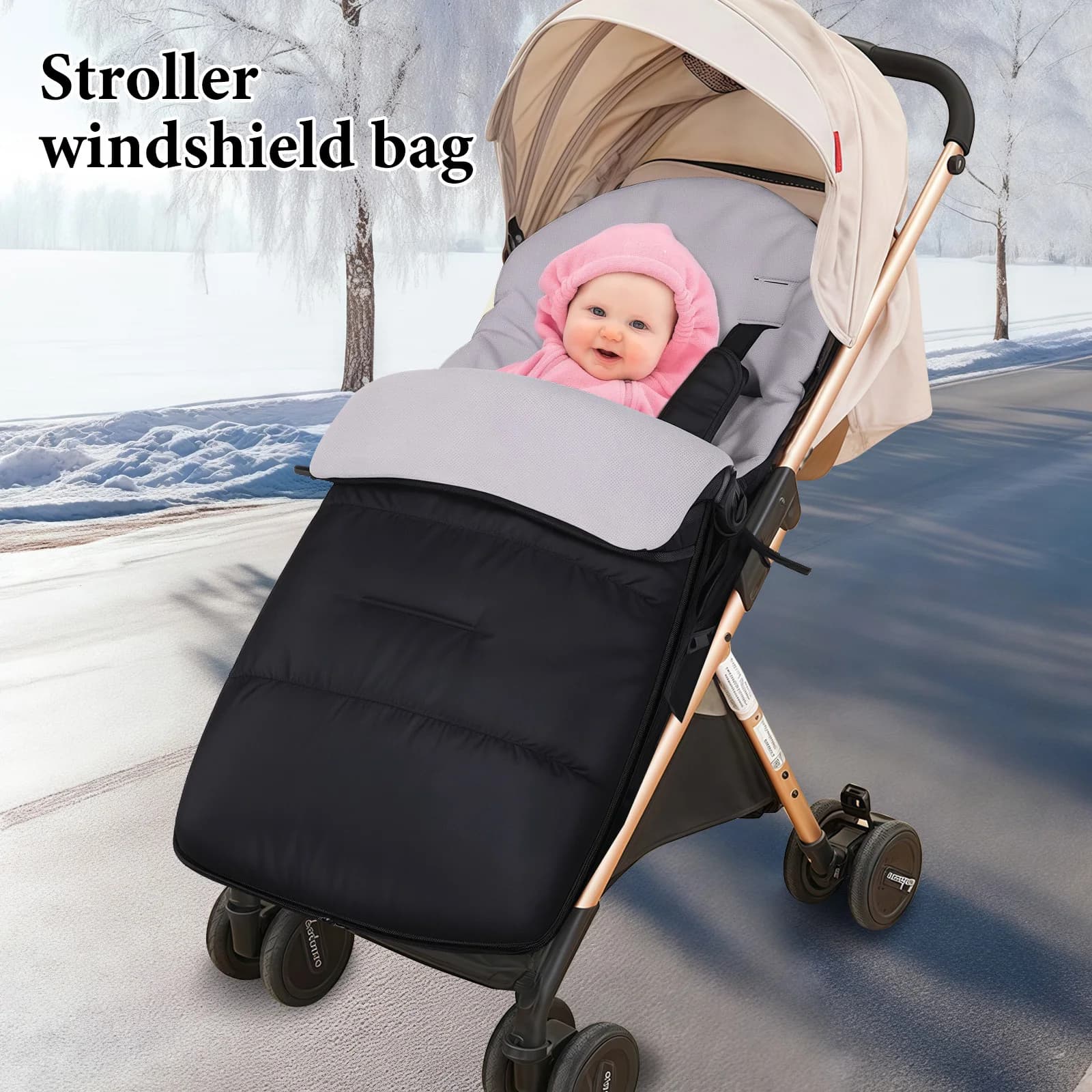 1 piece set, anti-wind bag with hinge for stroller, multifunctional design thickened with exposed feet, anti-wind cotton padding for stroller chair, a must for exits with baby