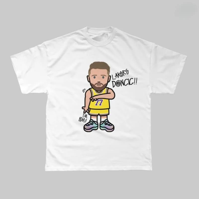 Summer 2026 # Sleeve T-shirt Court in Cotton with Pattern Cartoon 77 Dongqiqi, Sporty T-shirt Casual for Adults and Children