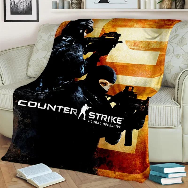 CS GO, Counter Strike Game Gamer Coperta 3D, Coperta morbida per la casa, camera da letto, divano letto, picnic, viaggio, ufficio, coperta per bambini