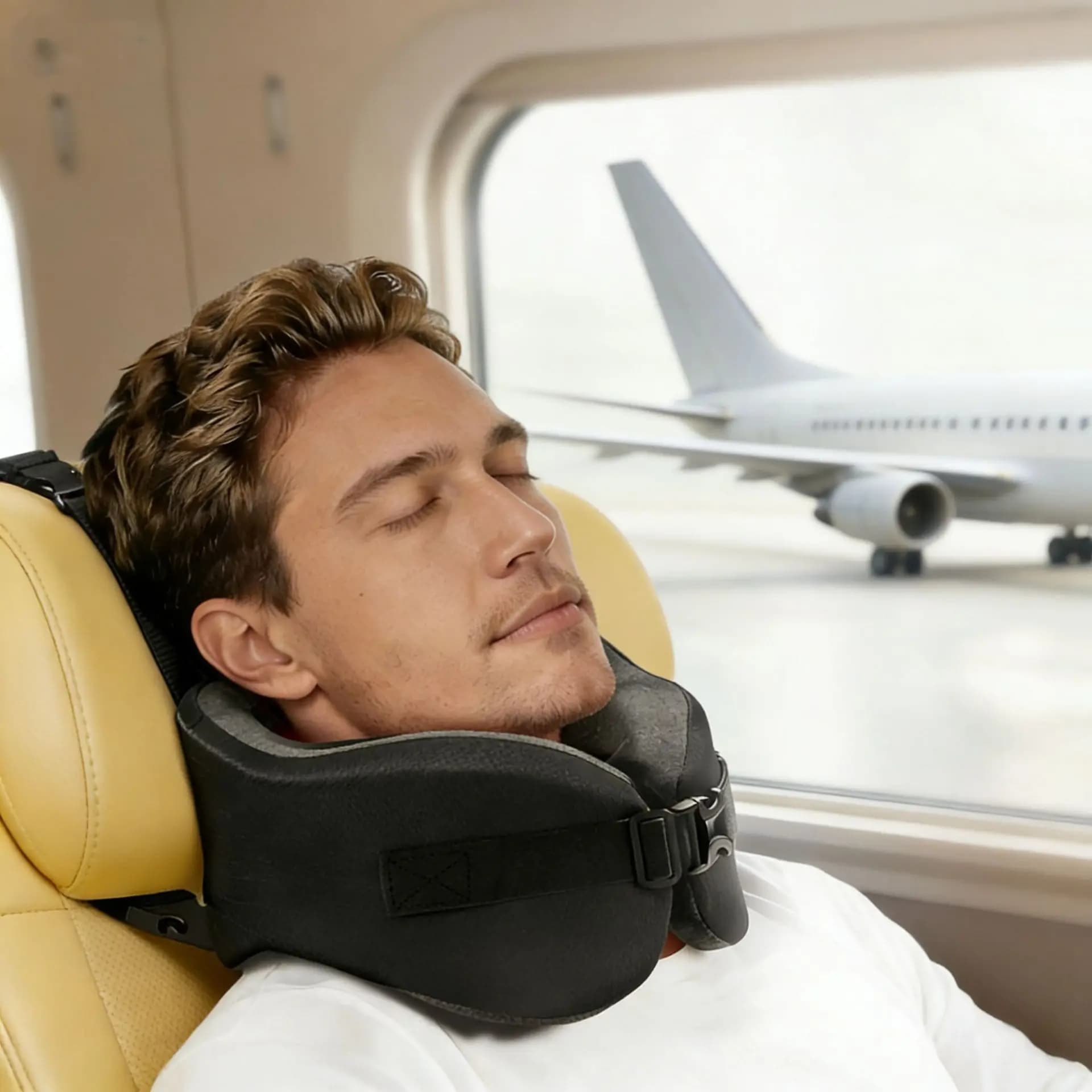 Cuscino da viaggio per il collo in memory foam, a forma di U, per aereo, auto, ufficio, riposo, supporto per testa e collo