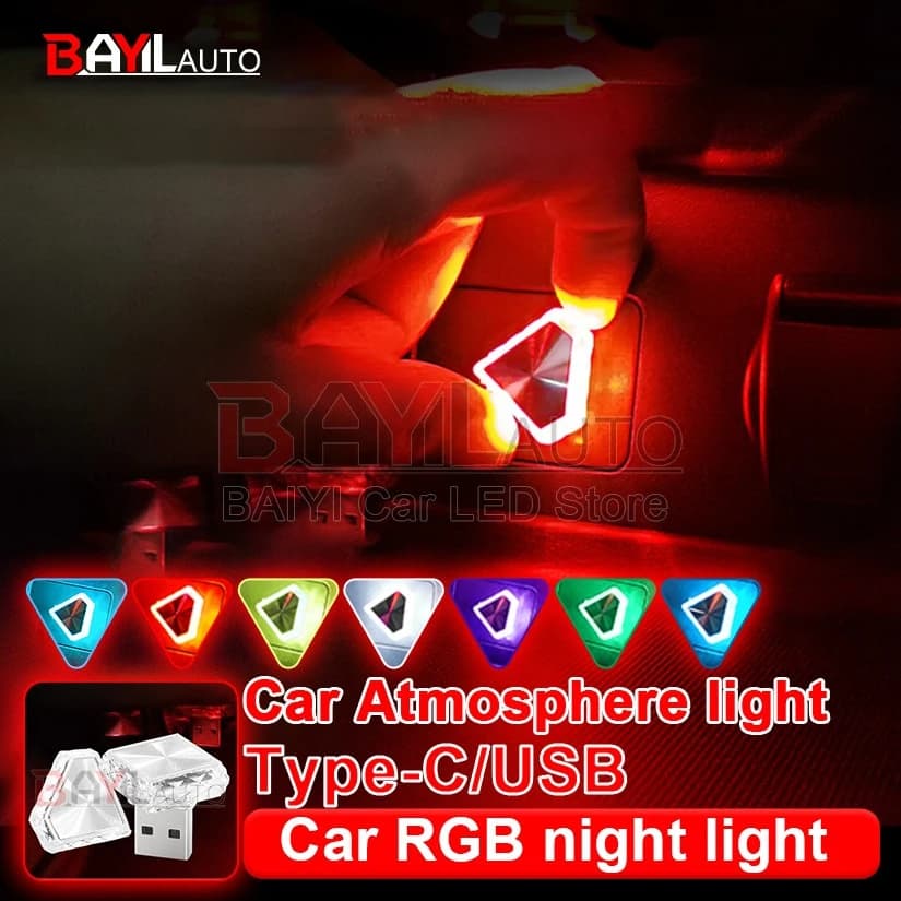 Lampada da atmosfera a LED per auto con luce notturna USB Touch per il campeggio nella natura selvaggia, Natale e Halloween, regali per le feste