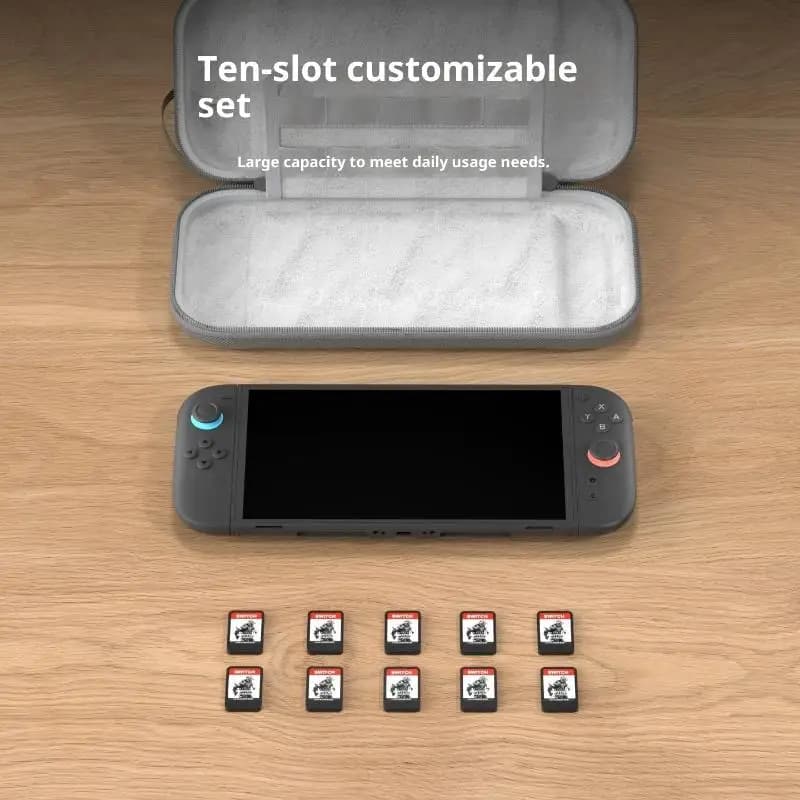 Custodia da trasporto portatile per Switch 2 Borsa da viaggio Guscio rigido Accessori NS Custodia protettiva con 10 cartucce di gioco