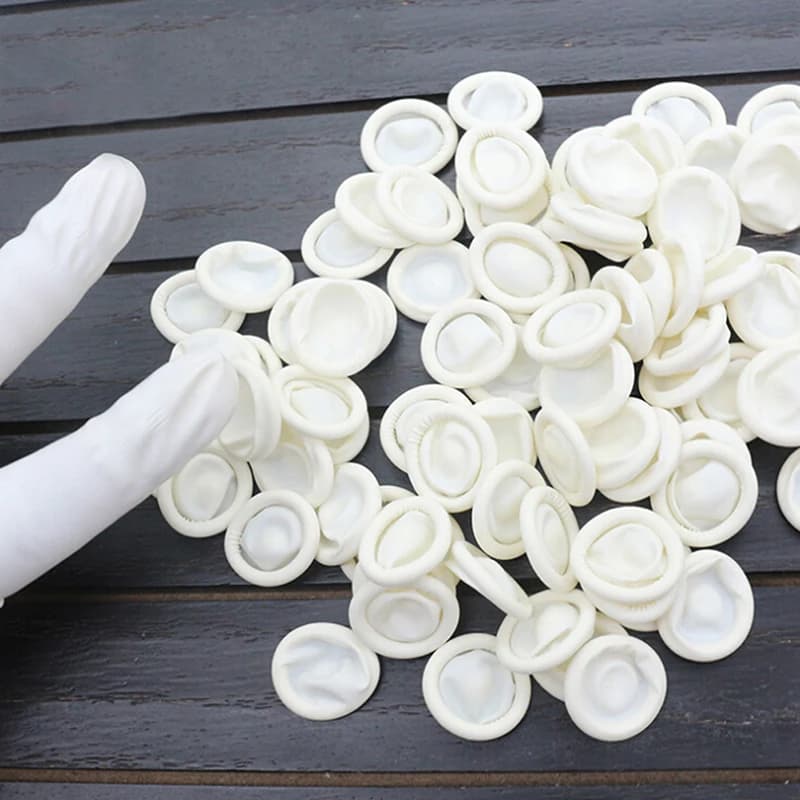 Disposable latex rubber finger cots sets fingertips protector glove