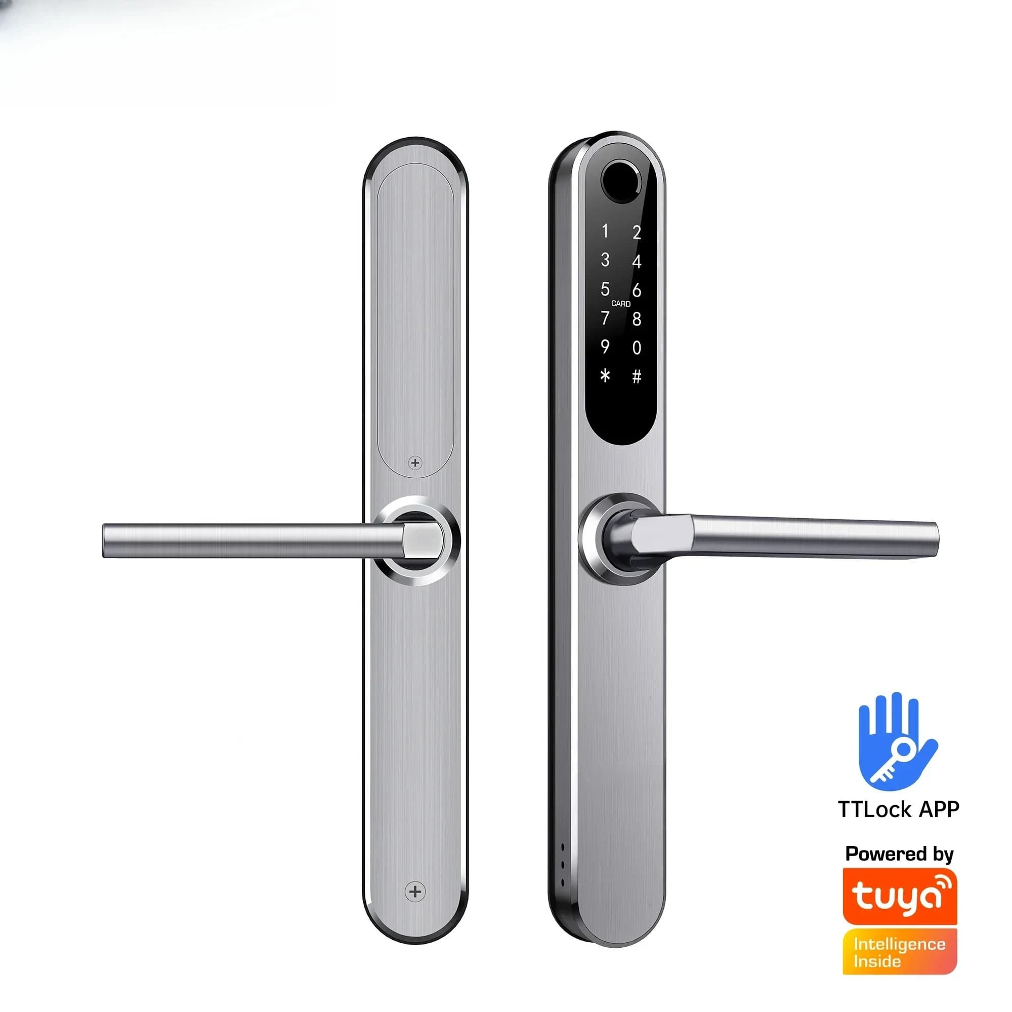 Liliwise Waterproof IP66 Outdoor TTlock app Slim Smart Lock for Narrow Profile Aluminum Doors Wooden Doors and Grill Gate Doors