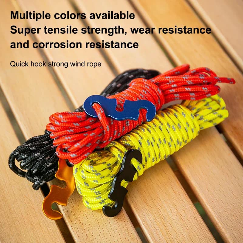 4-piece reinforced camping cords Reflective cords for outdoor curtains with fog for tarpaulins, canopies