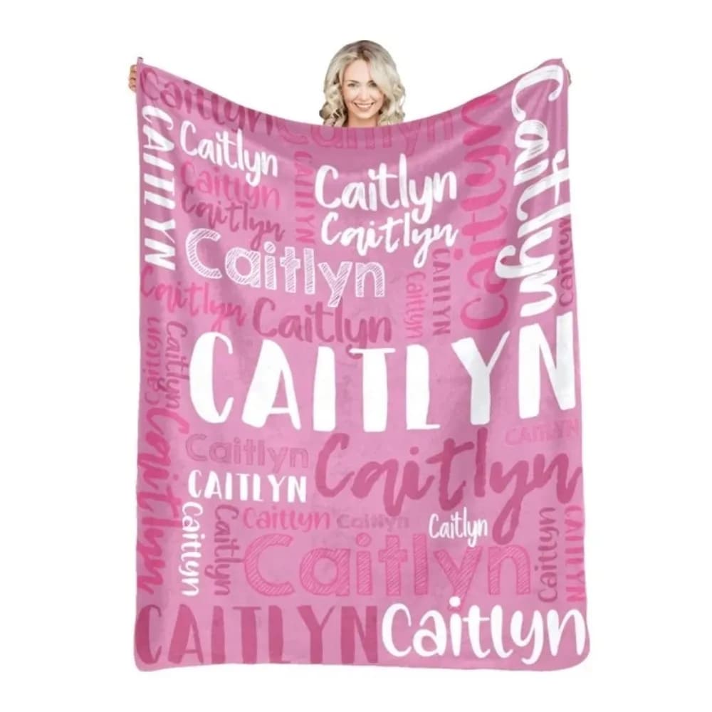 Coperta in flanella con nome personalizzato in 30 colori per ragazze ragazzi lettera monocromatica personalizzata con nome per bambino adulto regalo di compleanno