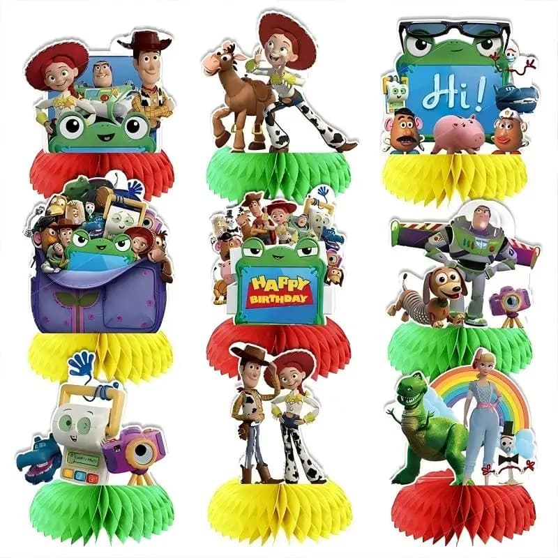 Toy Story 5 Honeycomb Centerpieces Woody Buzz Lightyear Lilypad Table Toppers for Birthday Party Supplies Desktop Ornaments Gift