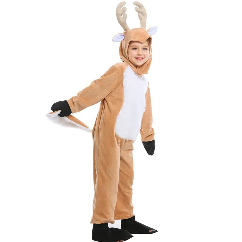Fulujiacos Christmas Reindeer Cosplay Costume Christmas Elk Pajamas Elk Jumpsuit