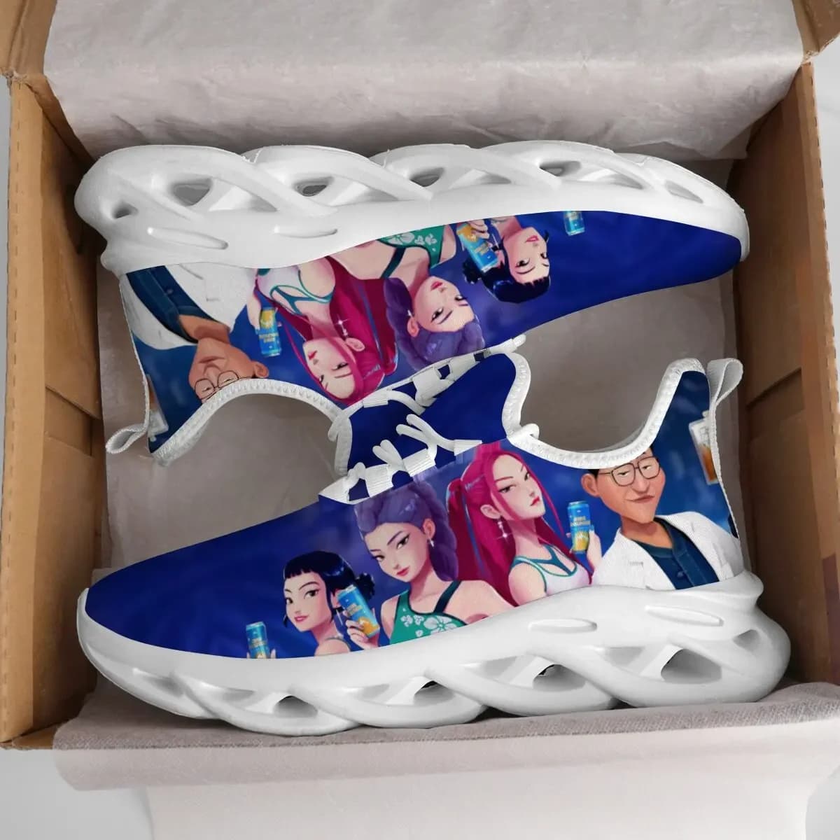 Scarpe genitore-figlio per bambini per la primavera Stampa di personaggi dei cartoni animati Sneakers leggere Scarpe casual stringate con tacco piatto traspirante