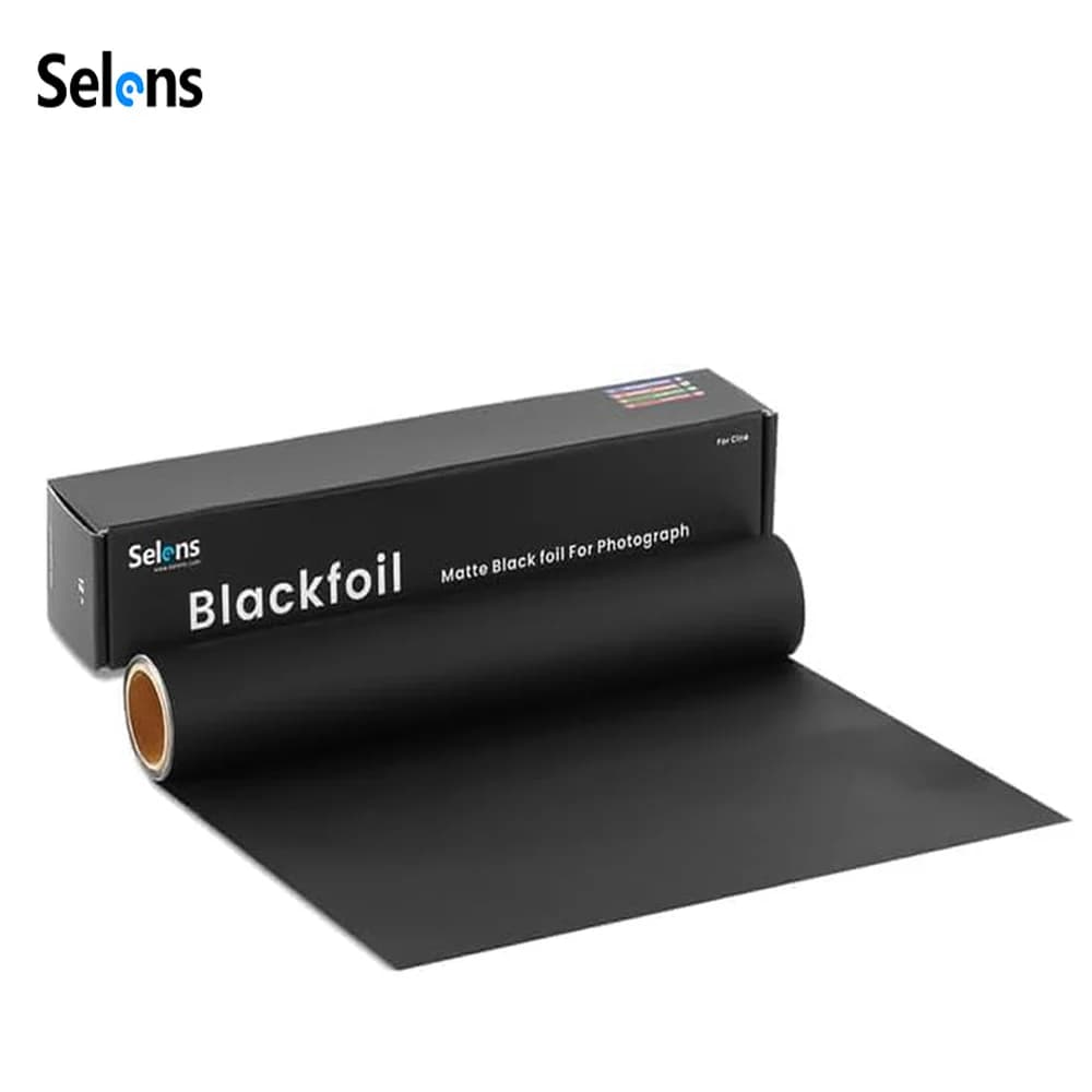 Selens Rotolo di carta con pellicola opaca bifacciale Lamina nera per la fotografia Modellazione della luce e mascheratura delle perdite di luce Puntelli per fotografia