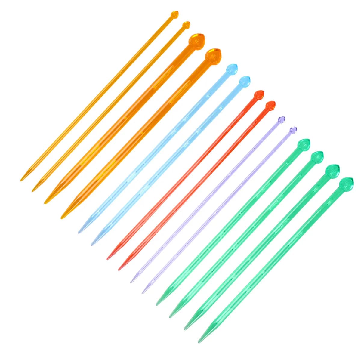 1 set di ferri da maglia in acrilico da 25 cm, lisci e leggeri, ideali per lavorare a mano maglioni, tappeti e sciarpe, colore casuale