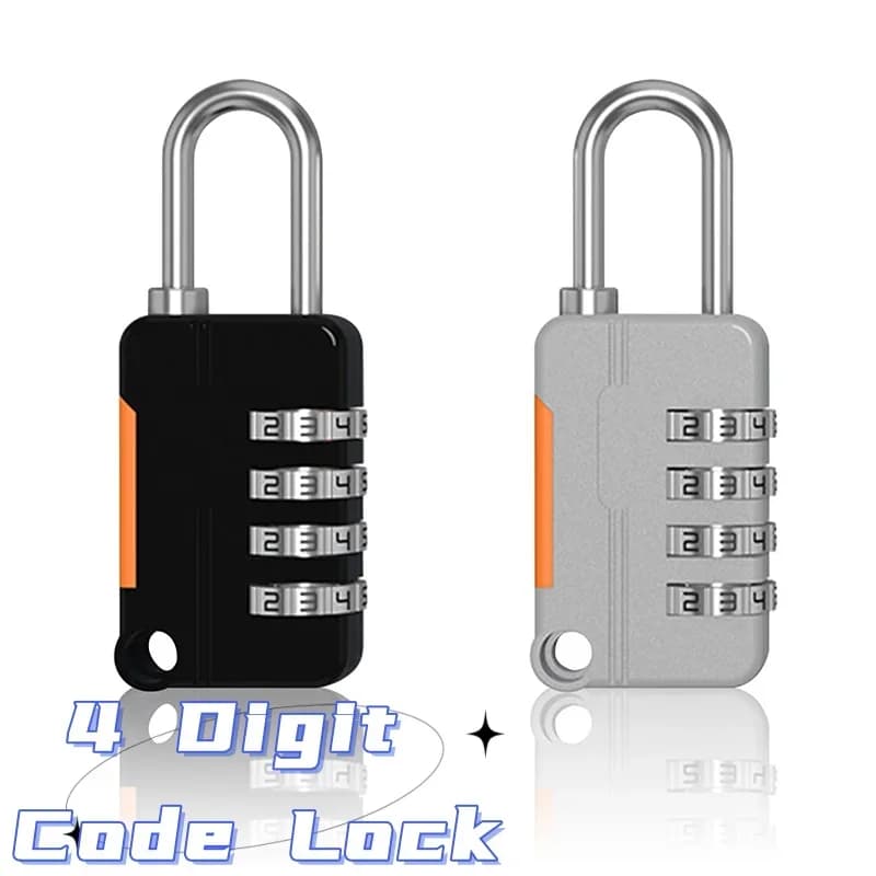 1/2PCS 4 Serratura della porta in alluminio Numero di cifre Combinazione Pad Zaino Lucchetto Valigia Viaggio Esterno Impermeabile Nero Grigio Nuovo codificato