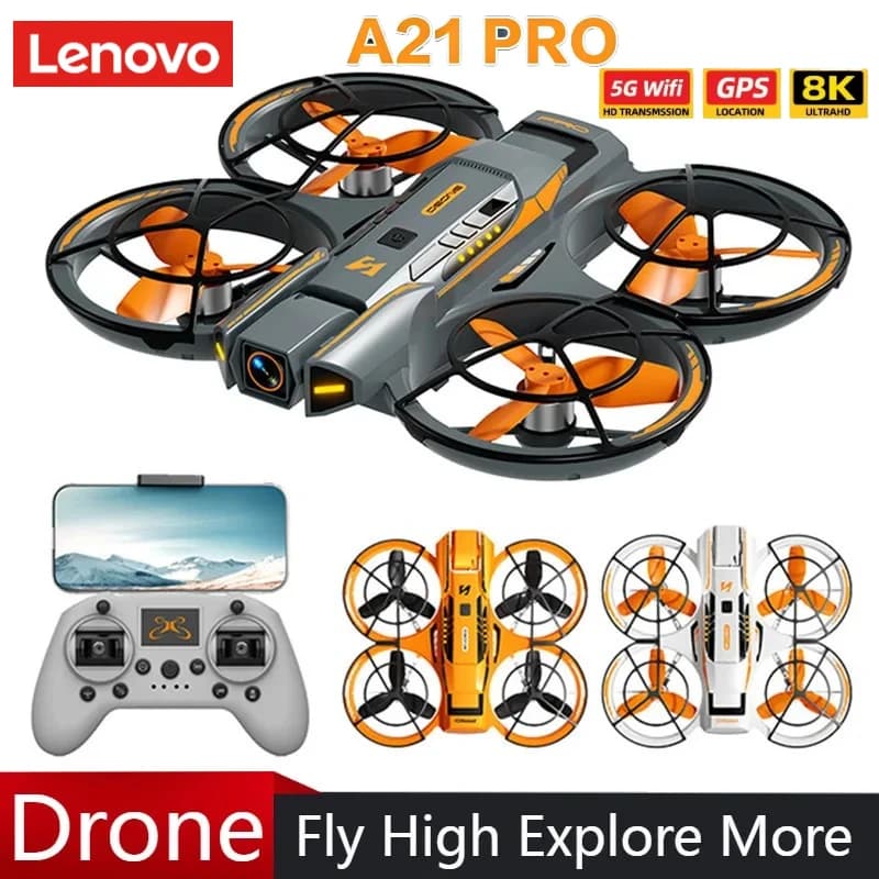Lenovo A21 Pro Drone 4K Professional FPV 8K HD Dual Camera WiFi 5G Infrared obstacle avoidance Brushless Motor Quadcopter Toy