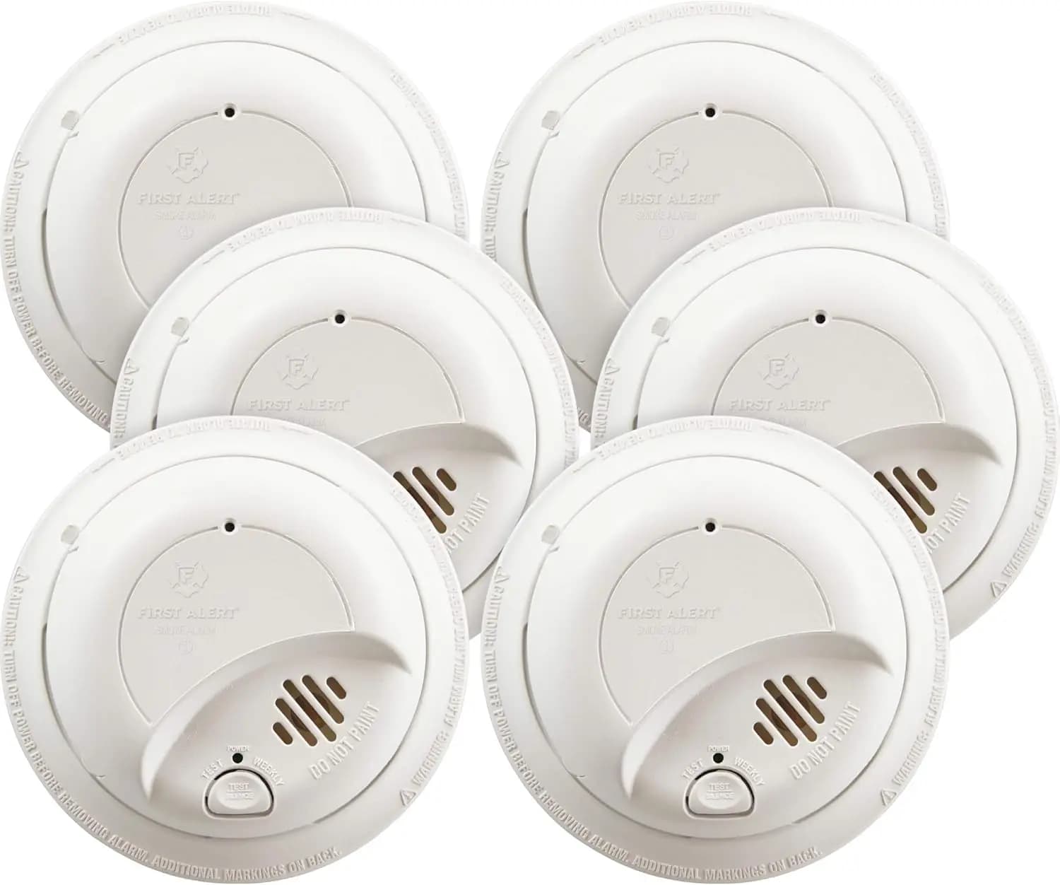 Rilevatore di Fumo Cablato con Batteria di Backup, Confezione da 6 per la Sicurezza Domestica