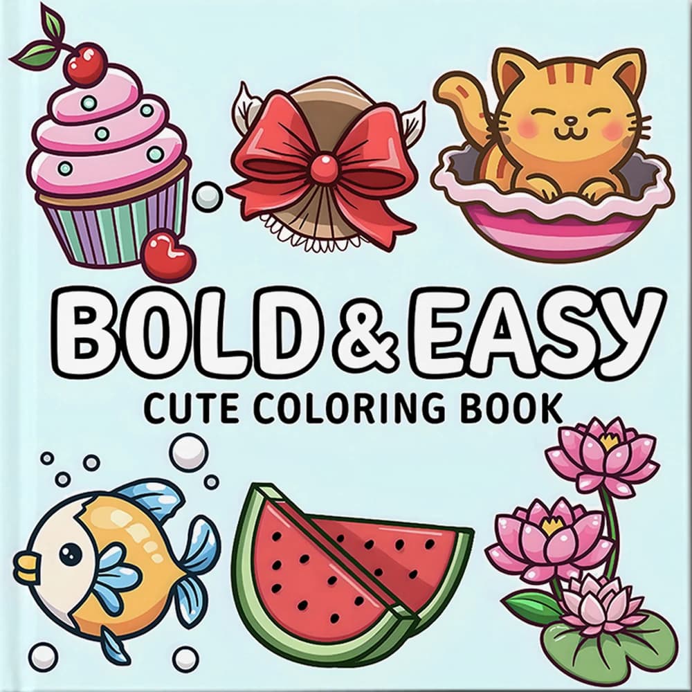 BOLD EASY Cute Coloring Book Educational Relaxation Gift Graffiti Painting Book Doodles Books Adult Relaxation Activities