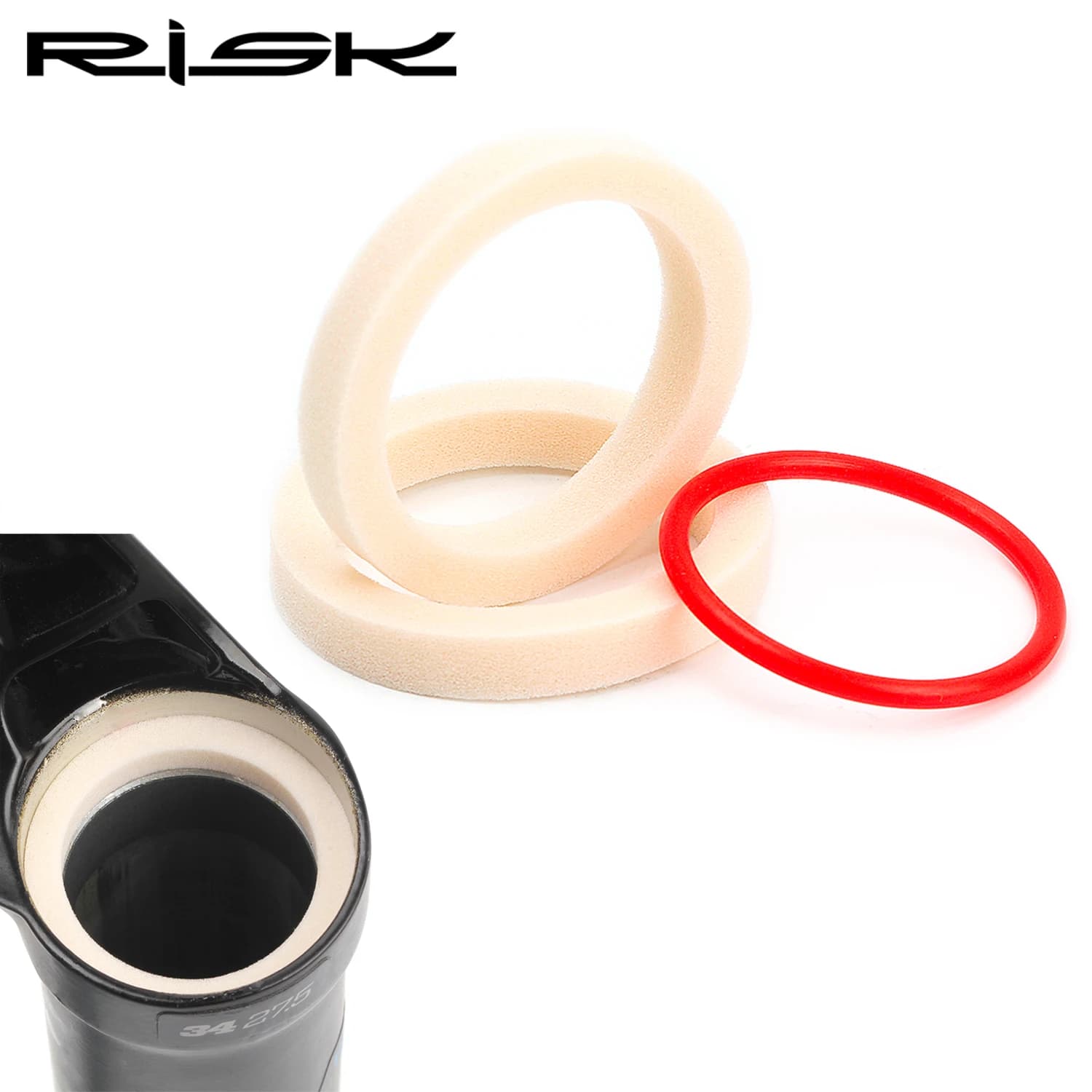 2PCS RISK Bicycle Fork Sponge Ring Sealed Oil Foam For Bicycle Suspension Sponge Itinerary 0-ring 32/34/35/36mm