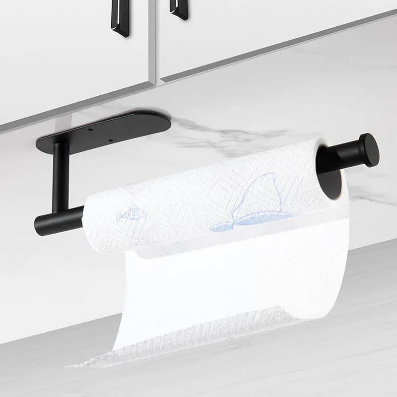 Porta carta igienica in acciaio inossidabile - Supporto da parete per bagno senza trapano, fornitura per bagno con dispenser per rotoli di carta adesiva facile da installare