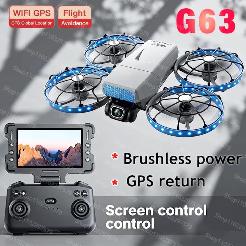 G63 Drone 4K Professional HD cameras with GPS remote control screen Air photography FPV Quadcopter RC helicopter Toys