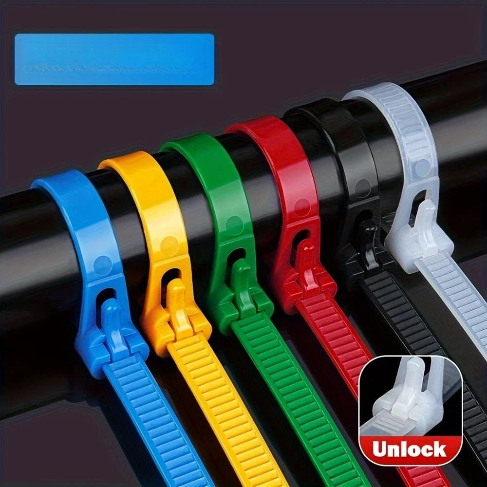 Fascette per cavi riutilizzabili da 100 pezzi, fascette per cavi in nylon di plastica autobloccanti, organizer per cavi Slipknot, fascette per bloccaggio cavi, raccoglitori
