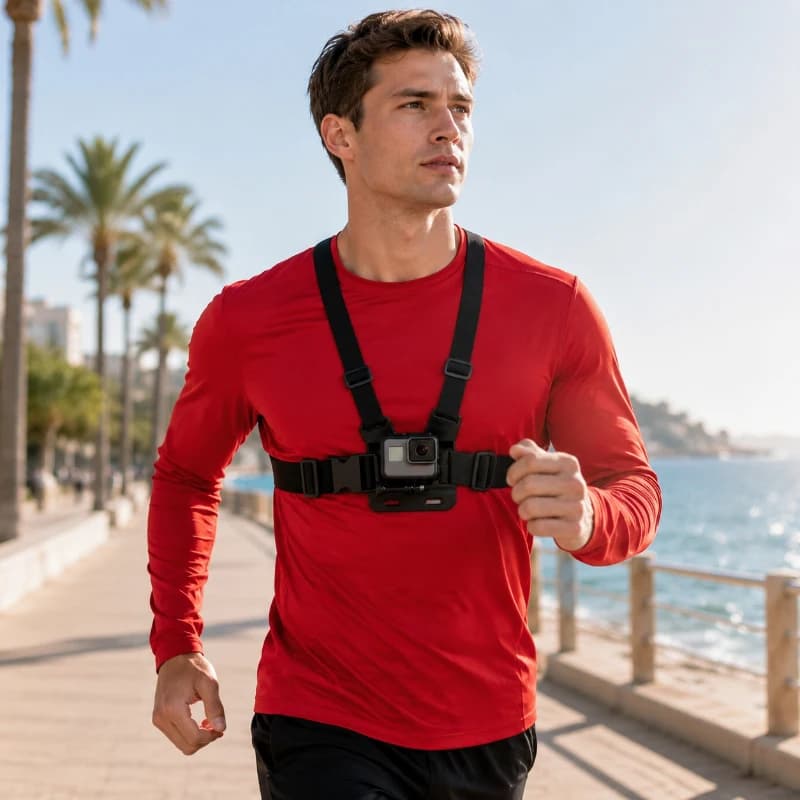 Adjustable POV Shooting Chest Harness Mount, Elastic Wearable Camera Fix Strap Compatible with GoPro Hero13/12/11/10/9, Insta360
