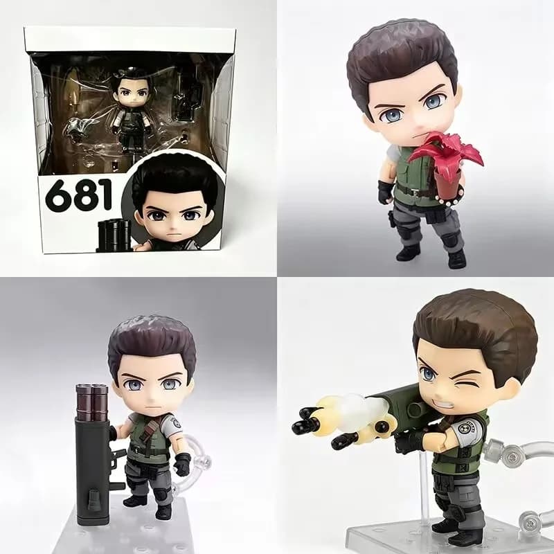 Figura Anime in Versione Q di Resident Evil 681 # Modellino Action Doll di Chris Redfield, Ornamento da Scrivania per Collezionisti di Giochi e Anime, Giocattoli e Regali