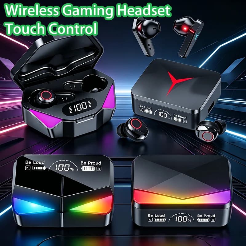 M90/M28/S20/X15 Pro Auricolari Bluetooth 5.3, Cuffie Wireless con Controllo Touch, Headset da Gaming, Stereo HIFI e Microfono con Cancellazione del Rumore