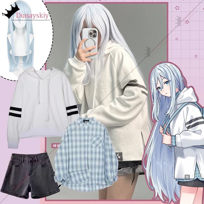 Project Sekai Cosplay YOISAKI KANADE Reunion Costume Oversize Sweatshirts Women's Set Y2k Casual Streetwear Halloween Coating