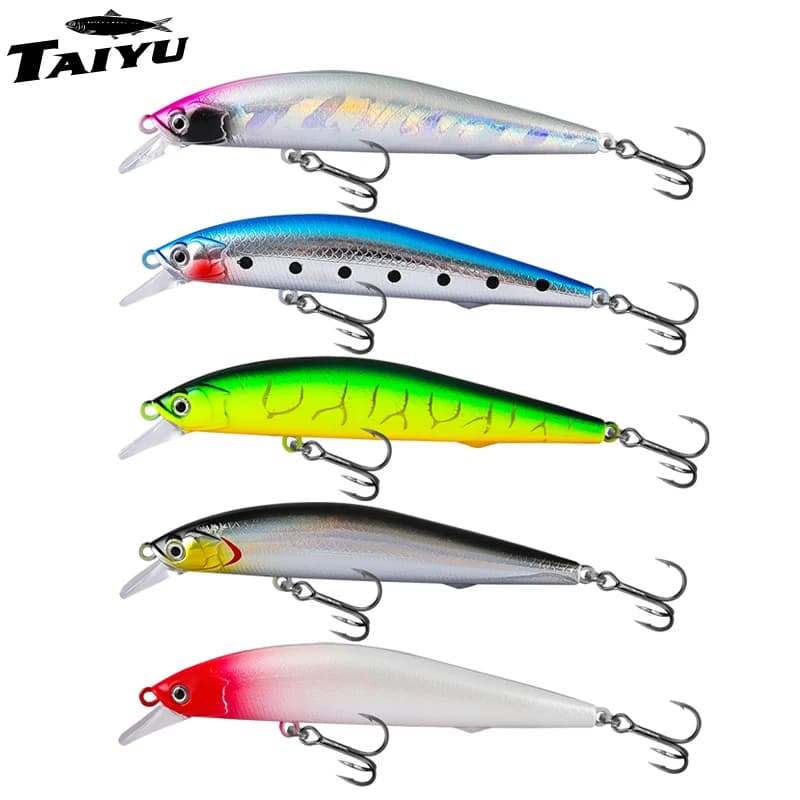 TAIYU Artificial bait Minnow Suspended 10cm 9.5g, Long-drawn bait with Retention, Black Bass Fishing bait