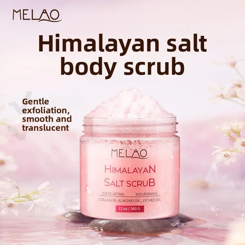 Himalayan Salt Body Scrub Collagen and Stem Cells Natural Exfoliating Salt & Body and Face Souffle Helps with Moist