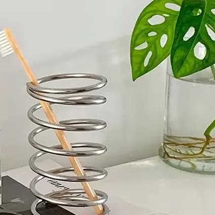 Porta pennelli per trucco in acciaio inossidabile Porta spazzolino Portapenne per vaso Ornamenti per la decorazione del desktop di casa