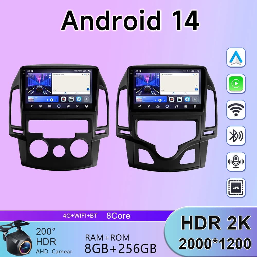 Per Hyundai I30 2006 2007 2008 2009 2010 2011 MT AT Autoradio Android Auto Navigazione GPS Lettore multimediale 5G WIFI No 2din DVD