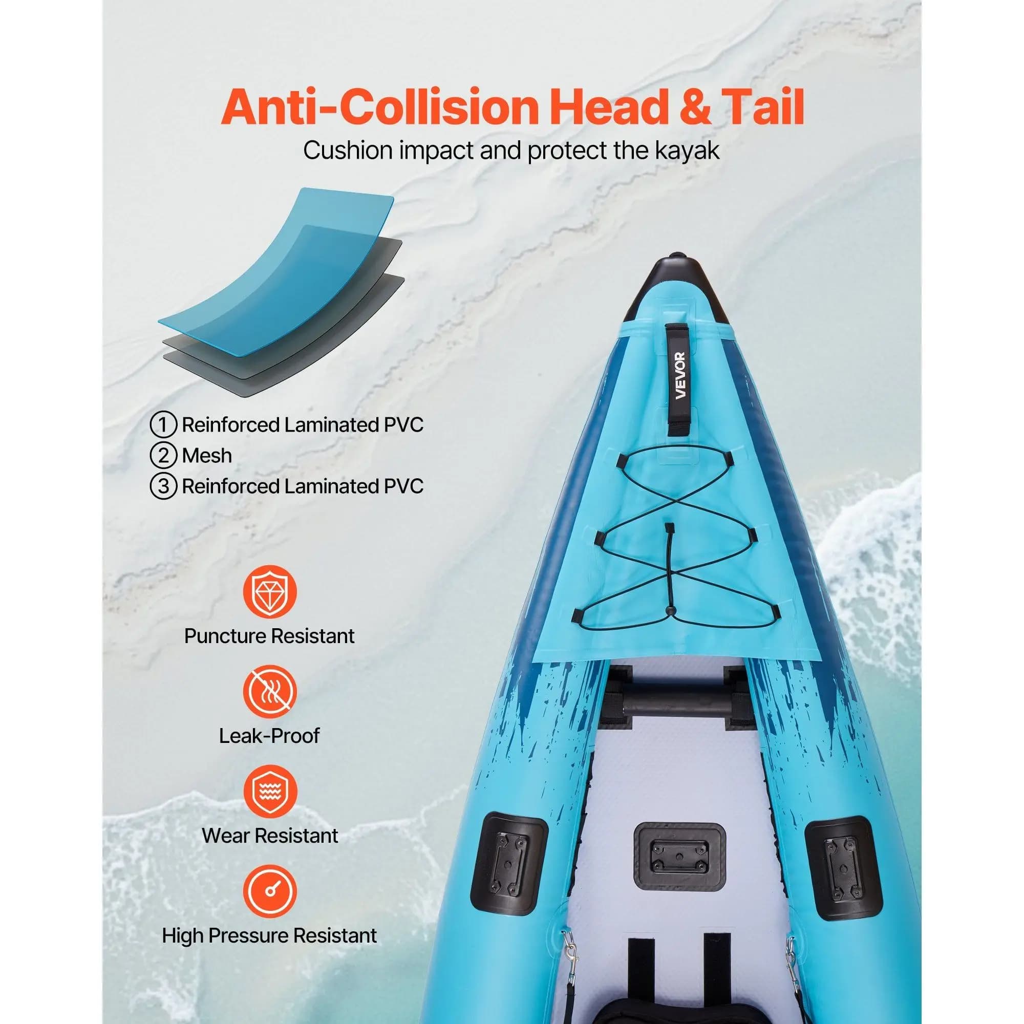 2-Person Recreational Inflatable Kayak with 700LBS Capacity Durable and Portable Kayak for Paddling Adventures