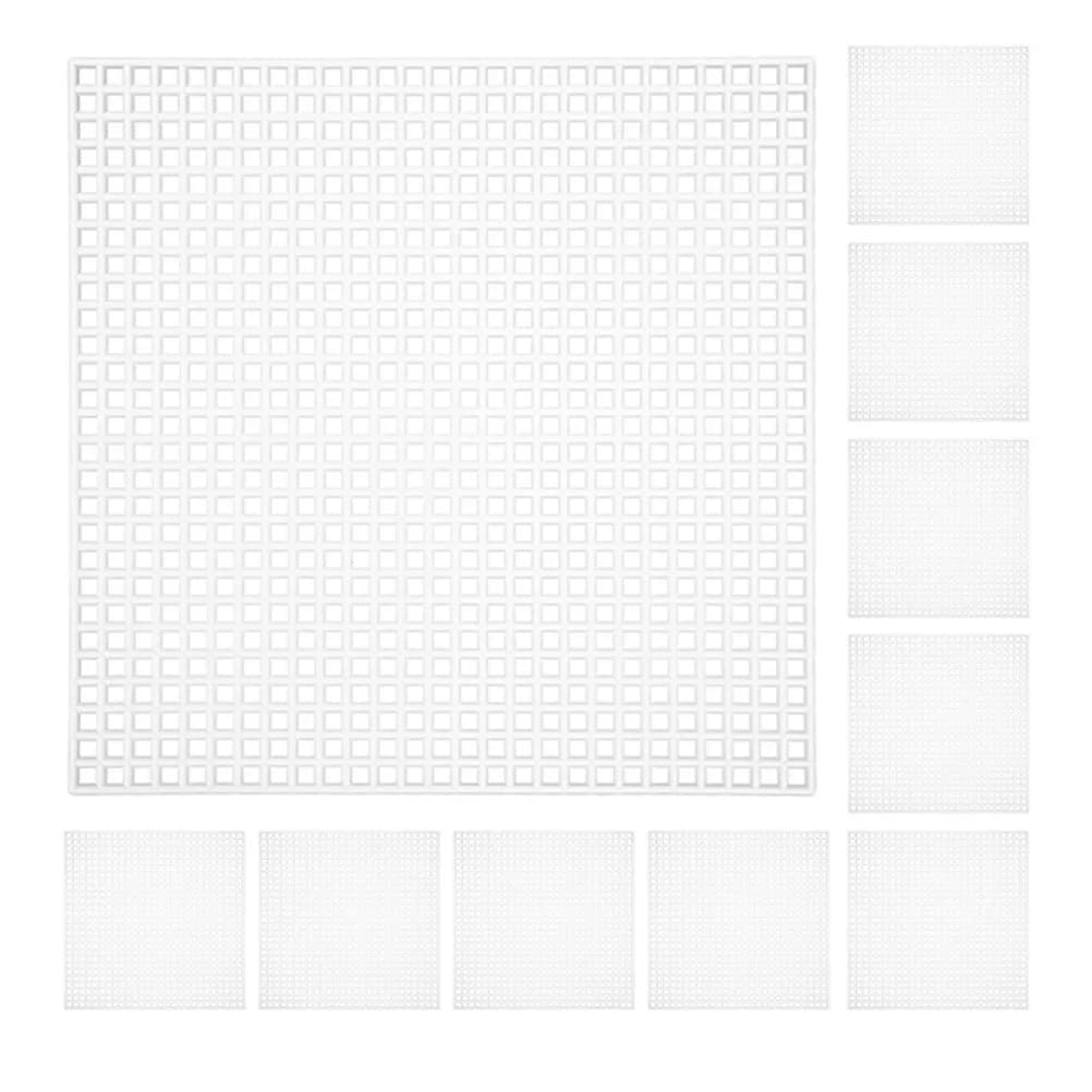 10 Pezzi Fogli di Tela Plastica a Rete per Ricamo, Punto Croce, Uncinetto, Lavori a Maglia, Progetti Fai-da-Te, Facili da Pulire, Resistenti, per Lavori di Cucito