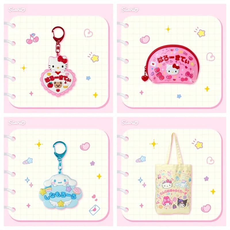 Autentica Borsa Portatile Hello Kitty della Serie Campus Life di Sanrio, Piccola Borsa con Specchio Portatile, Regalo Carino per Ragazze