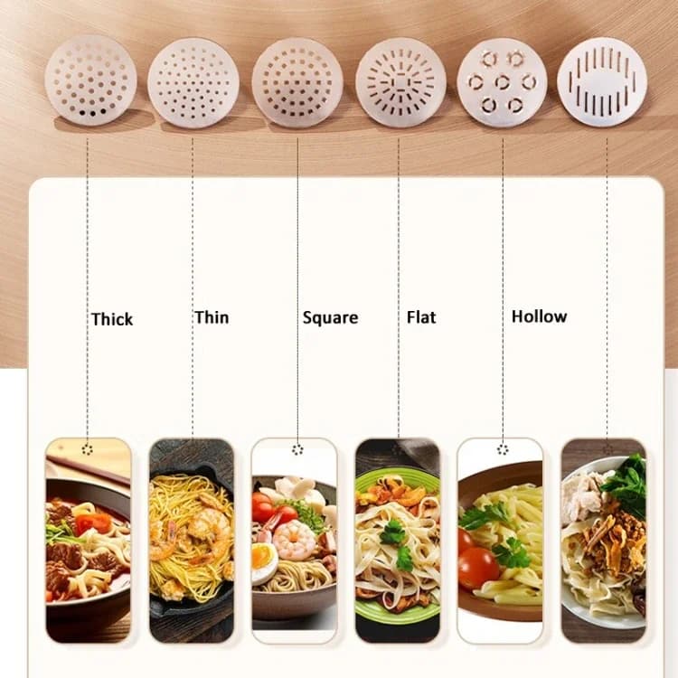 Macchina per noodle intelligente ricaricabile con macchina per noodle portatile di vendita calda con 6 stampi Strumento per pasta facile da usare