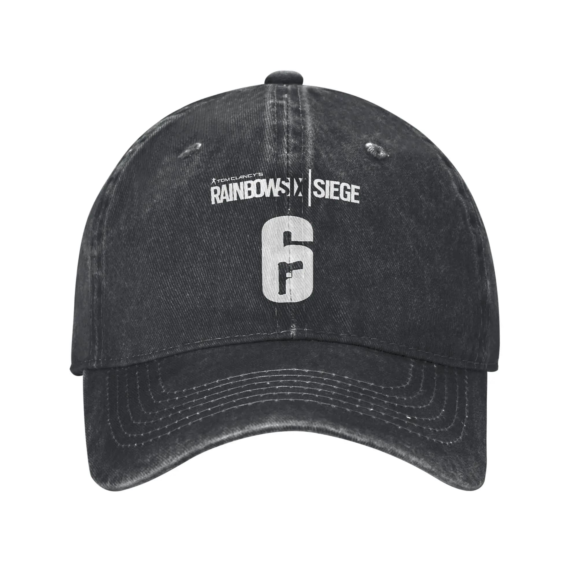 Tom Clancy's Rainbows Siege Six Berretti da baseball Shotting Game Cappelli lavati in denim invecchiato Berretto da viaggio all'aperto Snapback regolabile