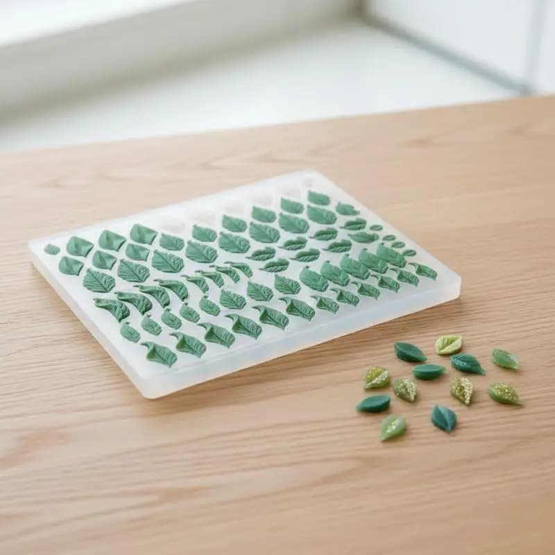 Miniature Leaf Silicone Mold 3D Embossing Tool Small Leaf Jewelry Mold for Polymer Clay and DIY Earring Pendant Craft