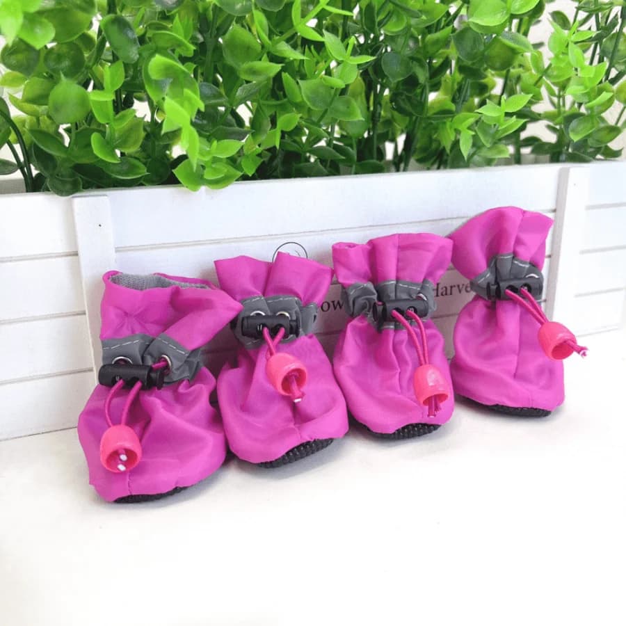 4 pezzi/set di scarpe impermeabili antiscivolo per cani, stivali da pioggia per cani di piccola taglia e cuccioli