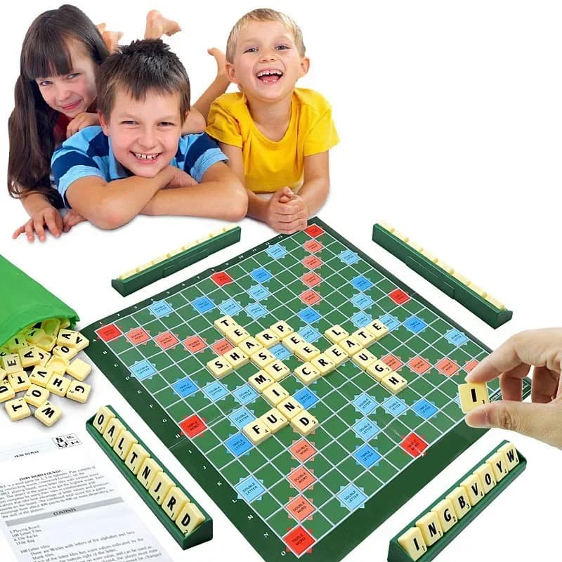 2-4 persone Ortografia inglese Scatola solitaria Alfabeto Scacchi Giocattoli educativi Viaggio Alfabeto inglese Scrabble Puzzle Gioco da tavolo