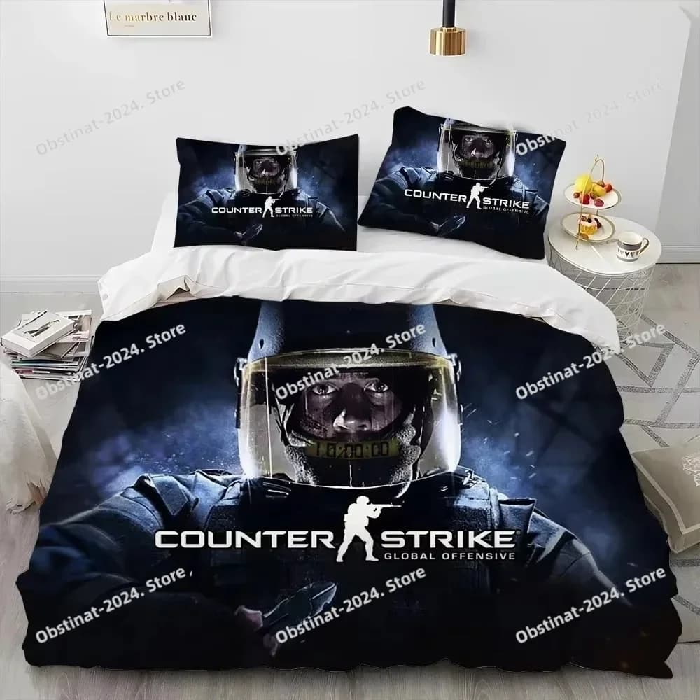 CS GO Gioco Gamer Counter Strike Set biancheria da letto Copripiumino Completo Queen King Size Federa Letto Stampa Aldult Camera da letto per bambini Singolo Twin