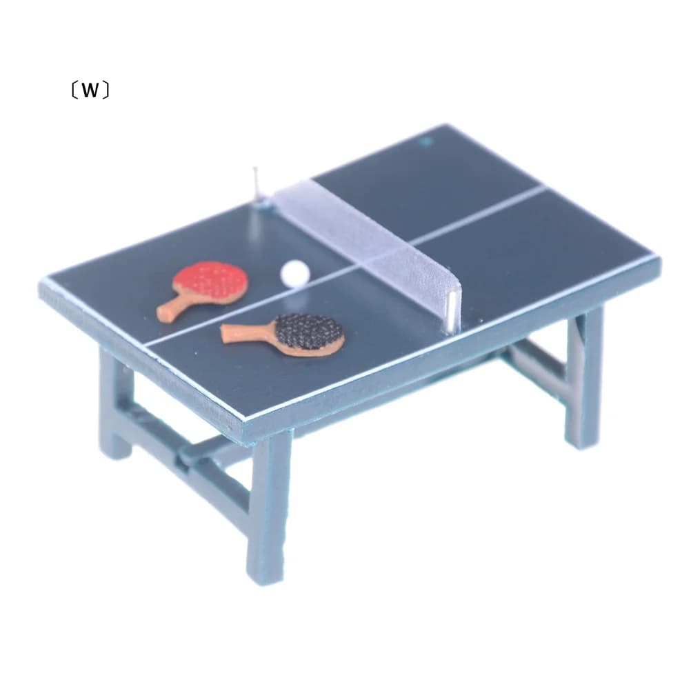 〔W〕Set di mobili in miniatura per casa delle bambole in scala 1/12, tavolo da tennis con racchette e palline, accessori per bambole, decorazioni, giocattolo per bambini, regalo di Natale