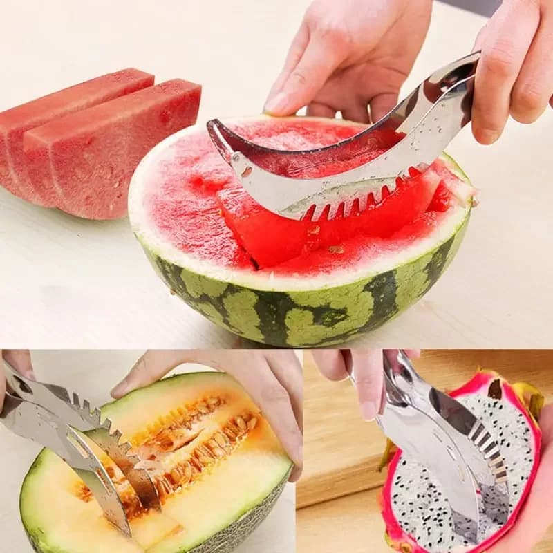 Coltello per affettare artefatto di anguria coltello in acciaio inossidabile strumenti per frutta e verdura Clip per anguria accessori da cucina