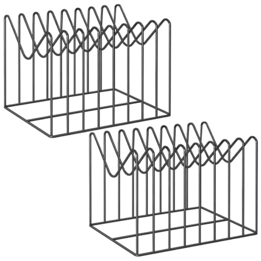 2 Sets Wire File Organizer for Desk, File Folder Holder/Rack/Stand, File Sorter Organizer, Desktop Record/Clipboard Holder, 8 S