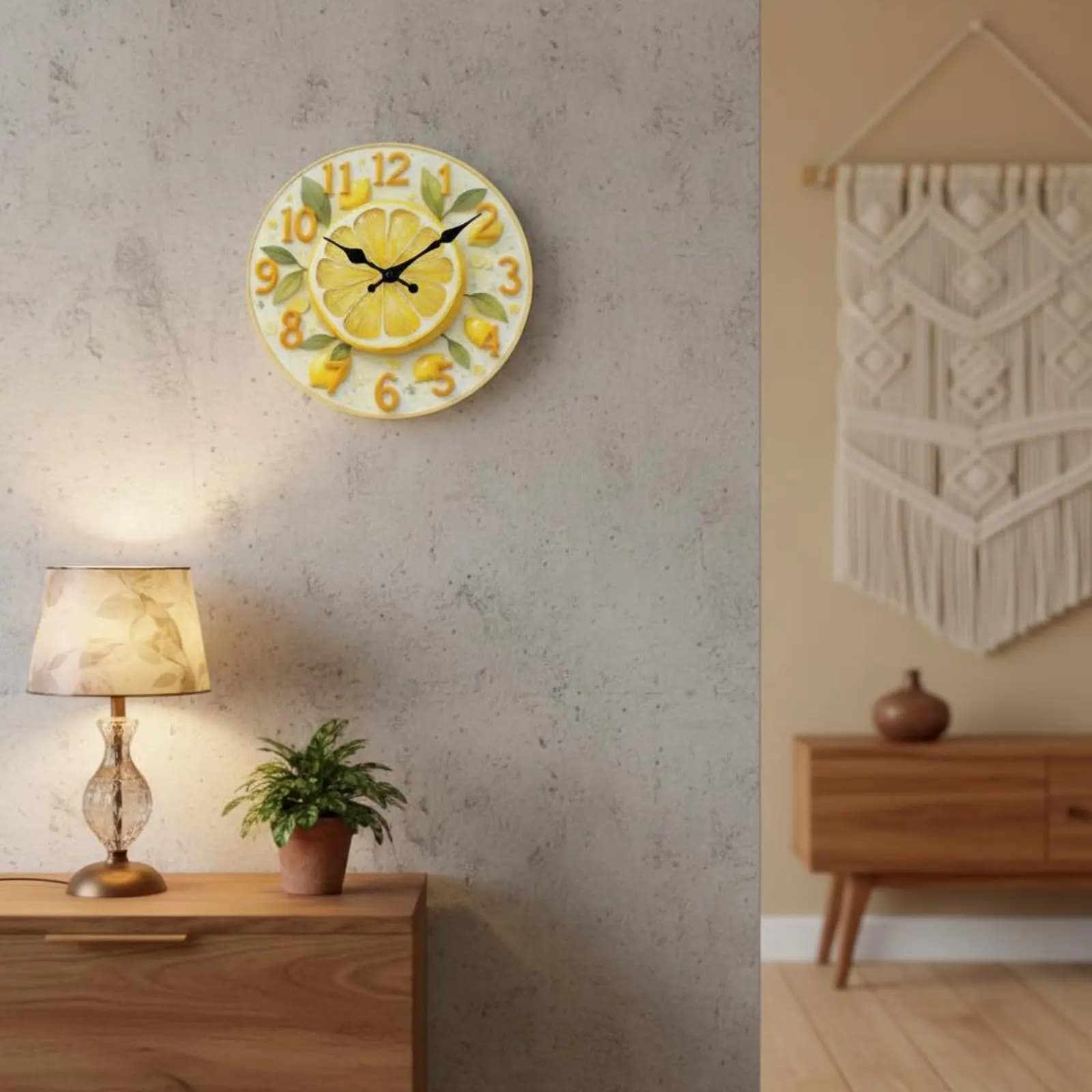 Orologio a Tema Frutta con Movimento Silenzioso, Decorativo Rotondo da 10 Pollici per Camera da Letto e Cucina