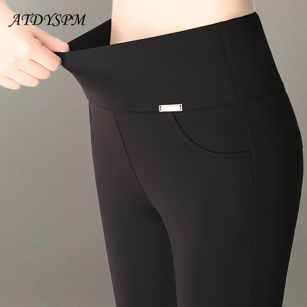 Leggings da Donna a Vita Alta Push-Up, Pantaloni Eleganti a Sigaretta, Taglie Oversize S-6XL, Pantaloni Casual Versatili per Donna