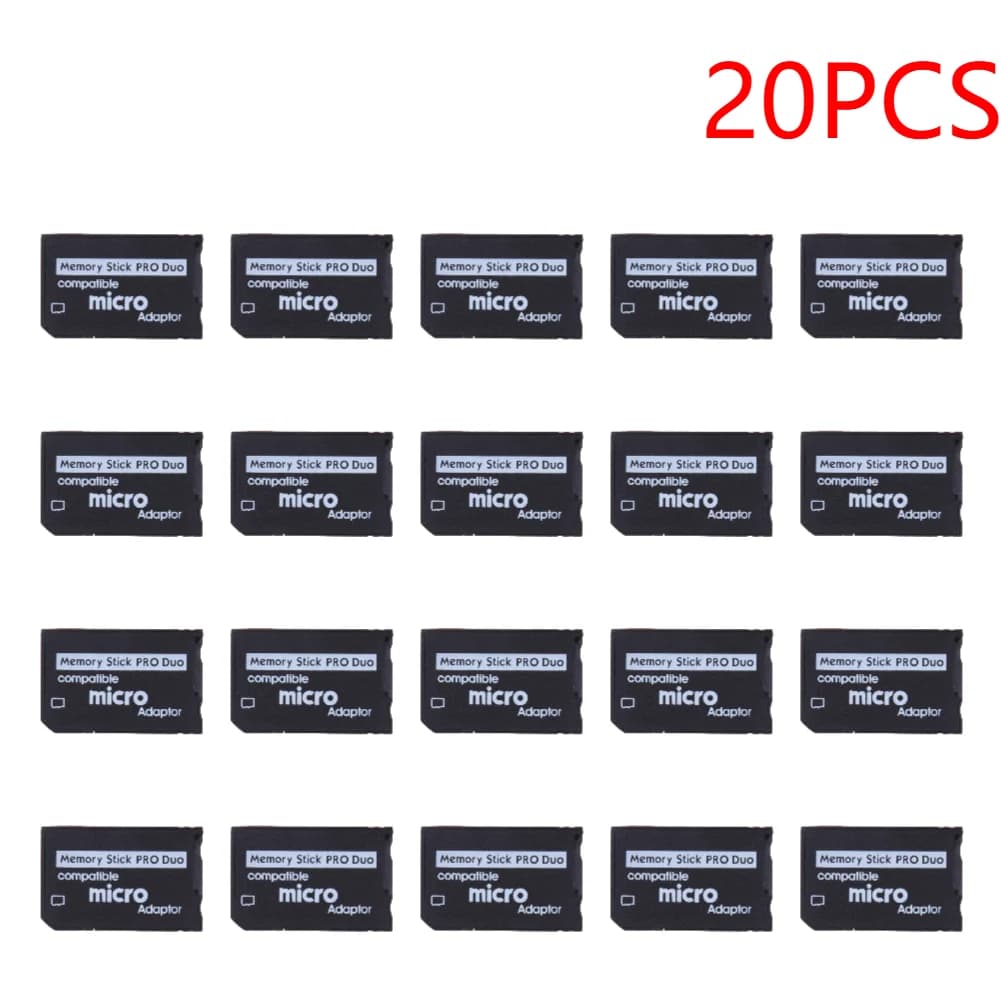20pcs TF To MS Pro Duo Memory Stick Adapter Micro SD Card Converter for Sony PSP & Old Camera